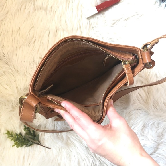 🌿SOLD🌿 Lucky Brand Vintage Brown Leather Studded Crossbody Purse - Picture 9 of 13